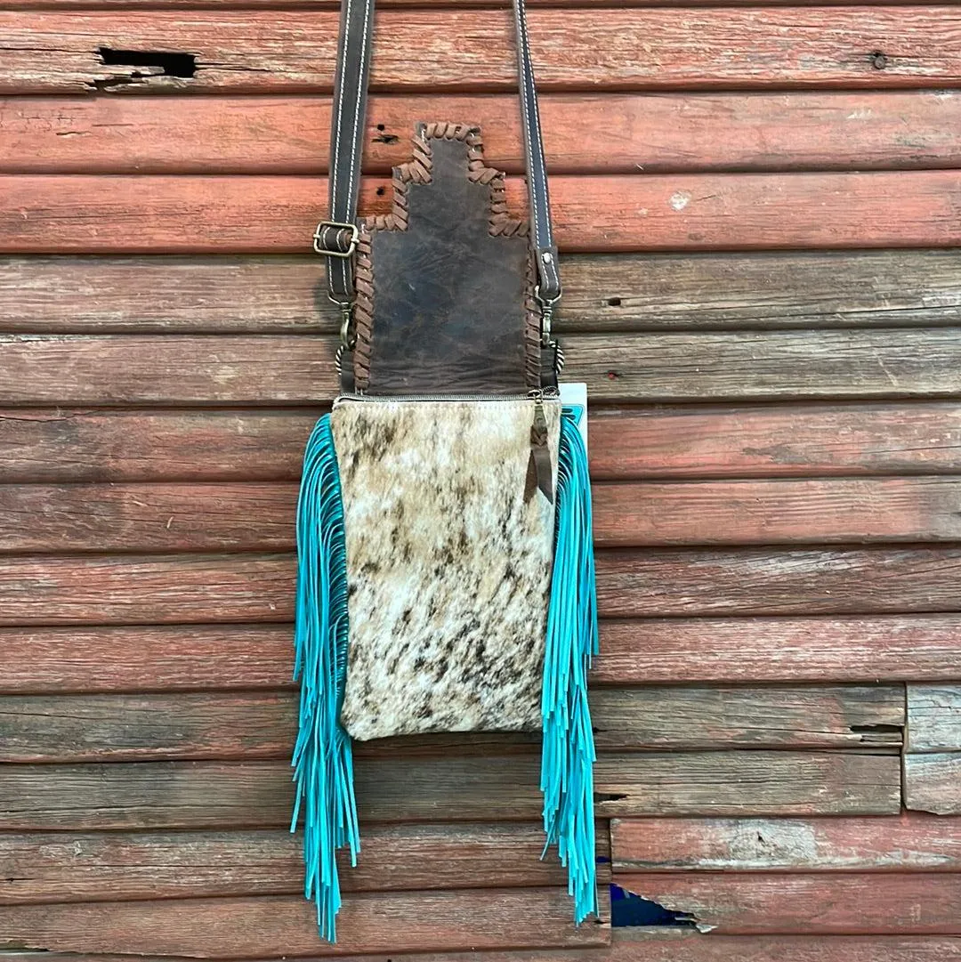 034 Tammy - Brindle w/ Turquoise Sand Aztec Flap