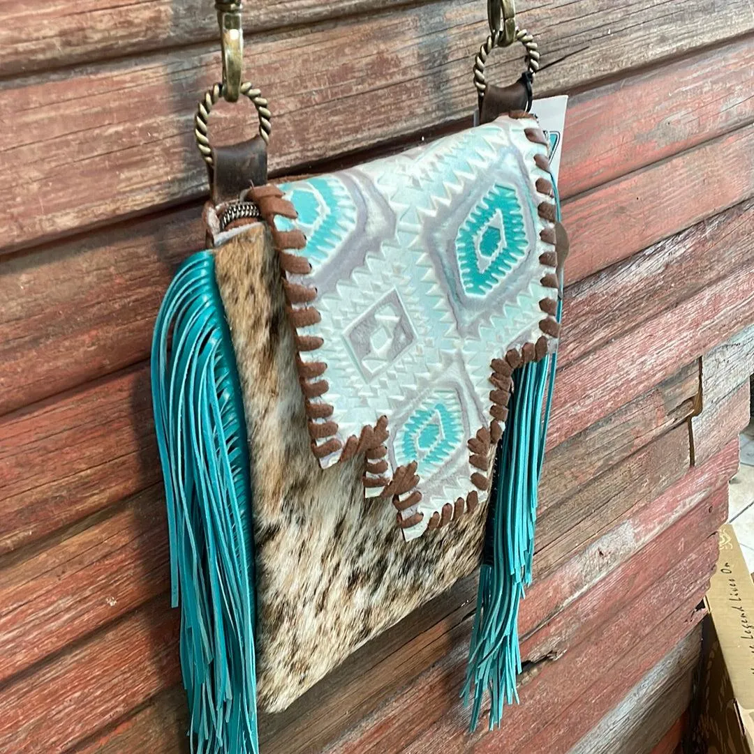 034 Tammy - Brindle w/ Turquoise Sand Aztec Flap