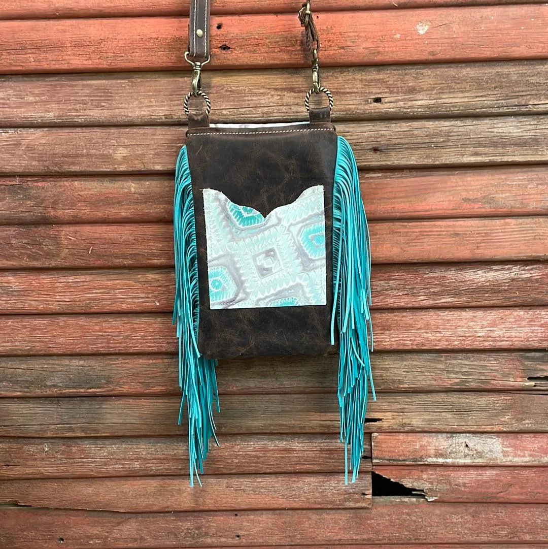 034 Tammy - Brindle w/ Turquoise Sand Aztec Flap