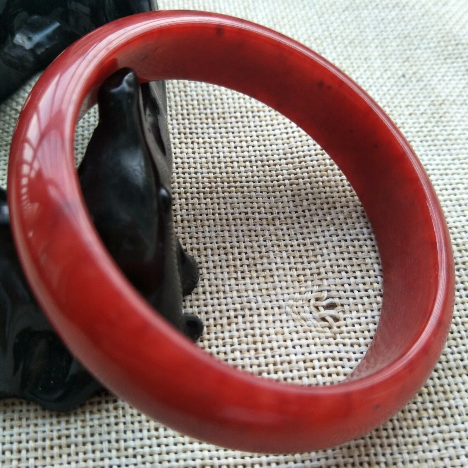 10% OF- 57/58/59mm Certified Natural Red Emerald A*Jade HandCarved Bracelet Bangle K100