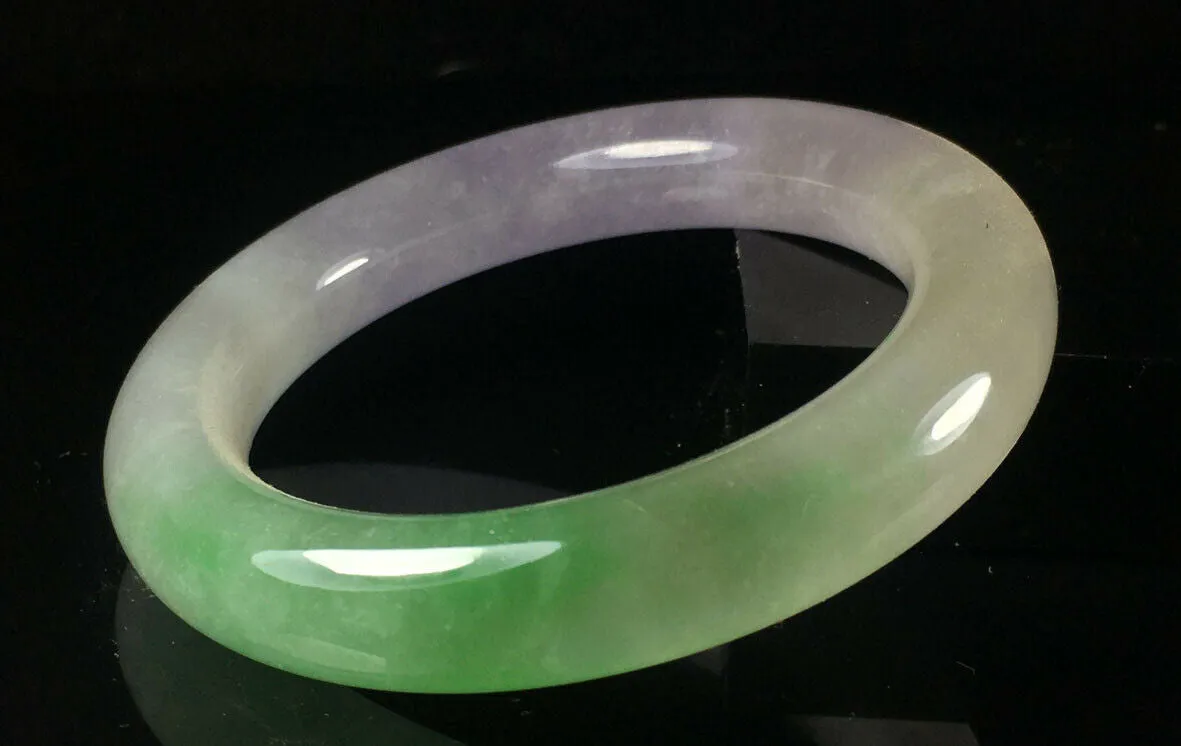 10% OFF- 56/57/58mm Certified Natural 3 Color Jadeite Emerald A*Jade HandCarved Lucky Round Bracelet Bangle GX949