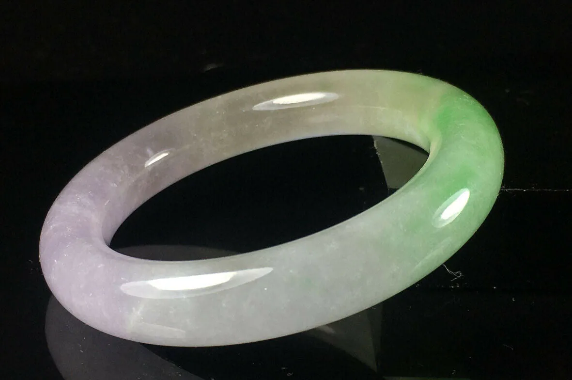 10% OFF- 56/57/58mm Certified Natural 3 Color Jadeite Emerald A*Jade HandCarved Lucky Round Bracelet Bangle GX949