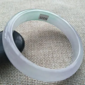 10% OFF- 56/57/58mm Certified Natural Lavender Jadeite Emerald A*Jade HandCarved Lucky Bracelet Bangle S009