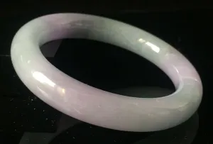 10% OFF- 57/58/59mm Certified Natural Lavender Jadeite Emerald A*Jade HandCarved Lucky Round Bracelet Bangle GX816