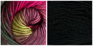 (100% Acrylic) BLACK   CALLA LILY - Embossed Fascination Shawl KIT