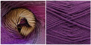(100% Acrylic) PURPLE   LUPINE Embossed Natura Gloves KIT