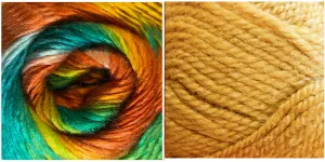(100% Acrylic) WHAT A WONDERFUL WORLD   YELLOW GOLD - Falling Leaves Scarf YARN KIT