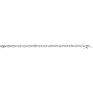 10K White Gold Womens Round Diamond Fashion Bracelet 1.00 Cttw