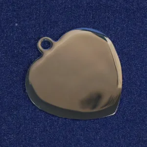 10PCS 35mm Heart Stainless Steel Dog Tag Mirror Surface Stainless Steel Blank, DIY Blank Pet Tags 103725