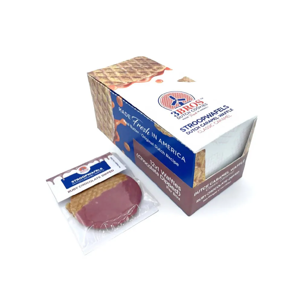 12 Ruby Chocolate Dipped Stroopwafels Cookie