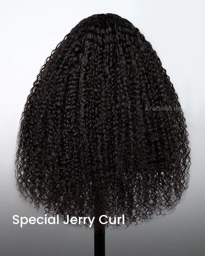 13x4 Lace Special Jerry Curl Natural Black Pre-Plucked Pre-Bleached Curly Human Hair Wigs