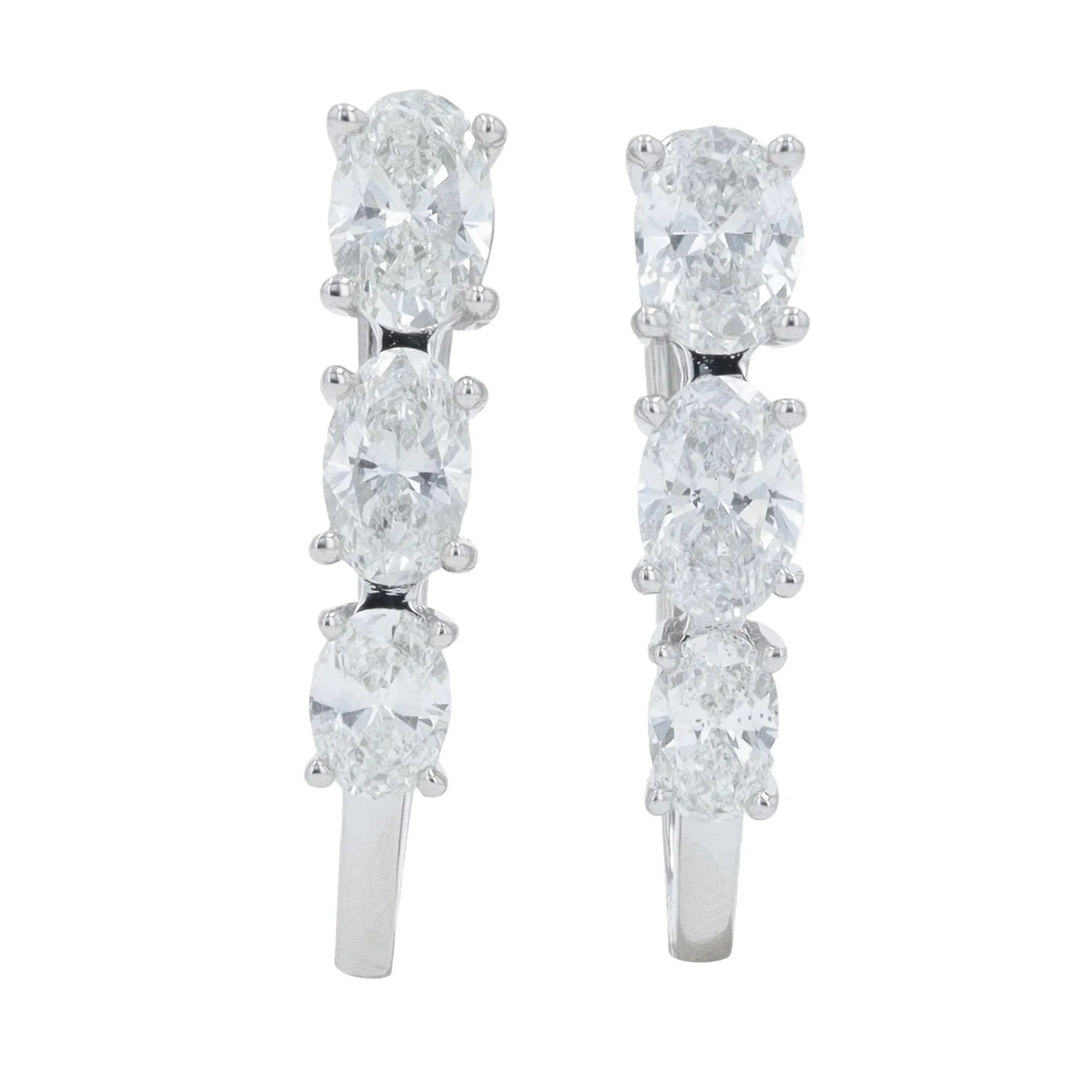 14K 1.50 CT Lab Grown Diamond Three Stone Hoops<p><strong>Lab Grown Diamond</p></strong><p><strong>More Colors Available</p></strong>