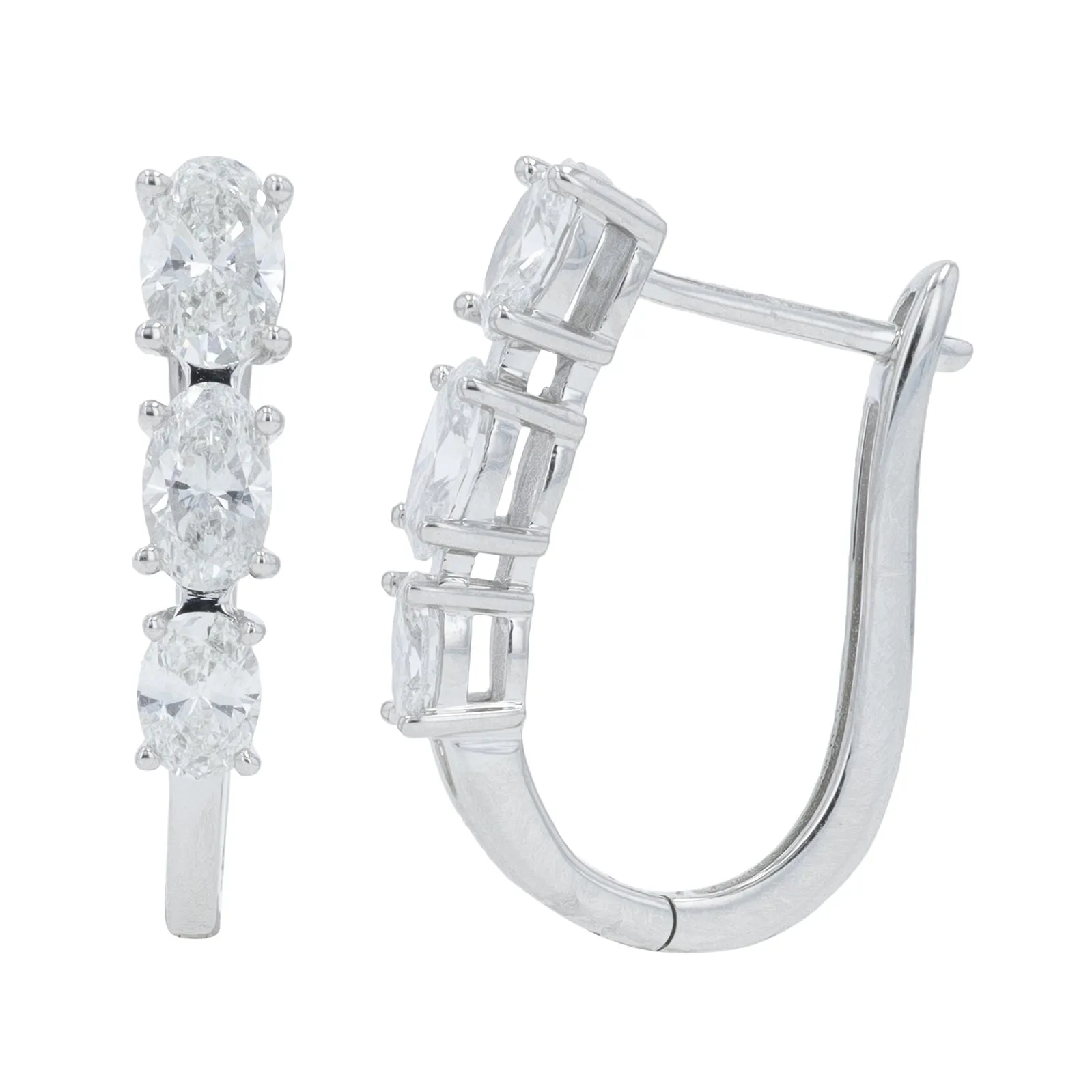 14K 1.50 CT Lab Grown Diamond Three Stone Hoops<p><strong>Lab Grown Diamond</p></strong><p><strong>More Colors Available</p></strong>