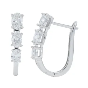14K 1.50 CT Lab Grown Diamond Three Stone Hoops<p><strong>Lab Grown Diamond</p></strong><p><strong>More Colors Available</p></strong>