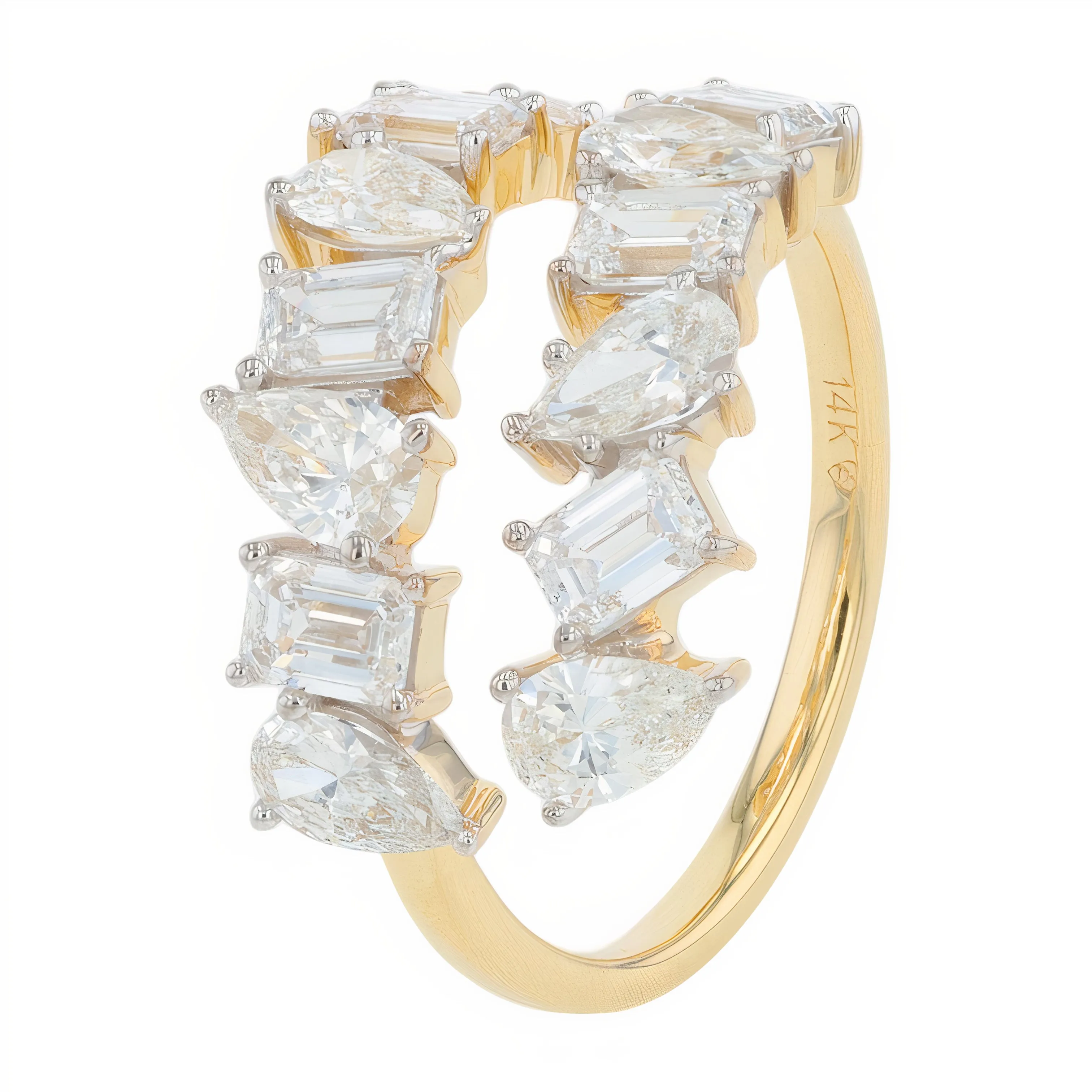 14K 2.75 CTW Lab Grown Diamond Bypass Style Ring<p><strong>More Colors Available</p></strong><p><strong>Lab Grown Diamond</p></strong>