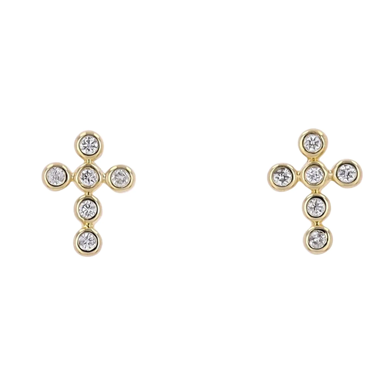 14K Diamond Cross Studs<p><strong>More Colors Available</p></strong>