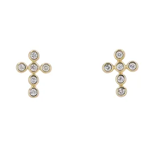 14K Diamond Cross Studs<p><strong>More Colors Available</p></strong>