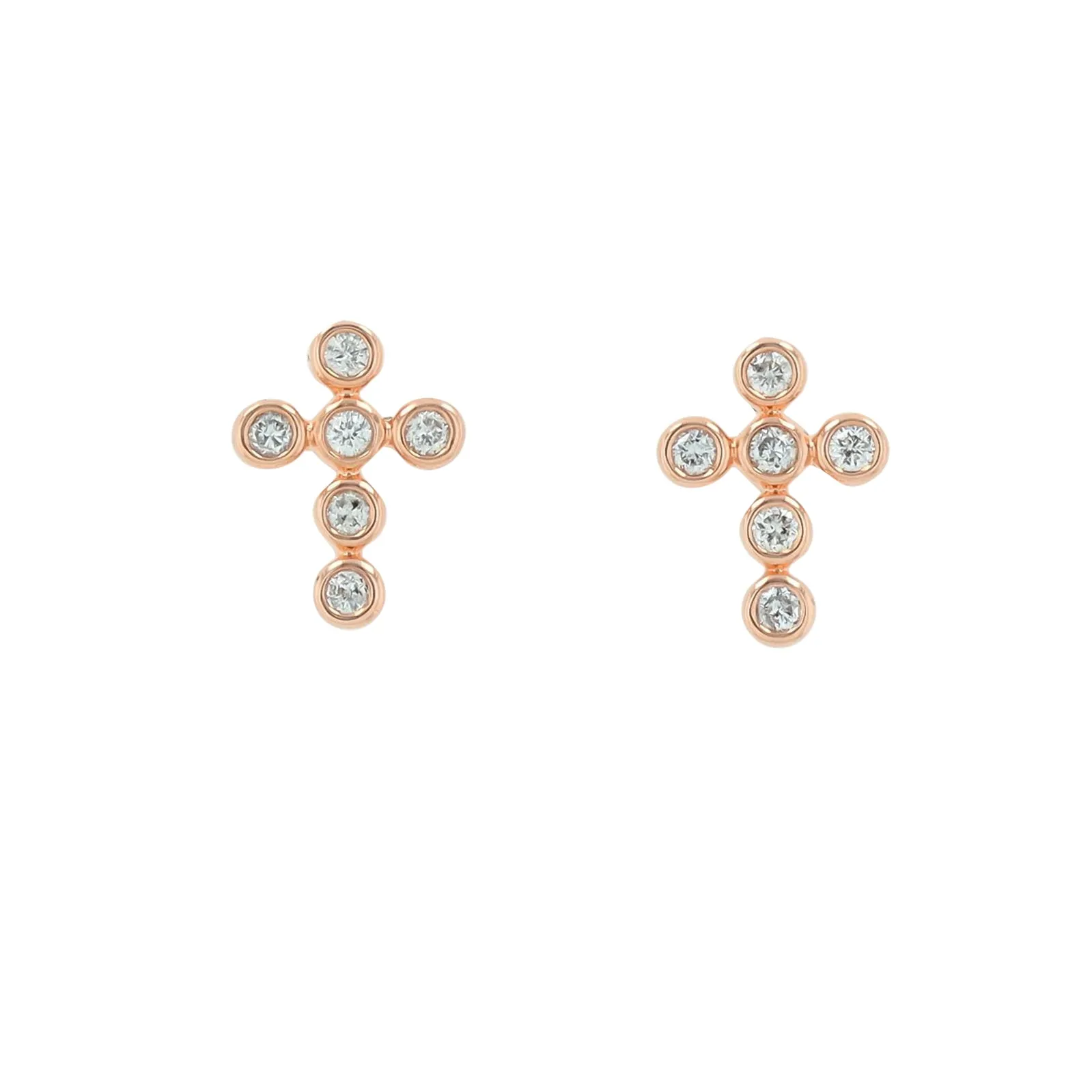 14K Diamond Cross Studs<p><strong>More Colors Available</p></strong>