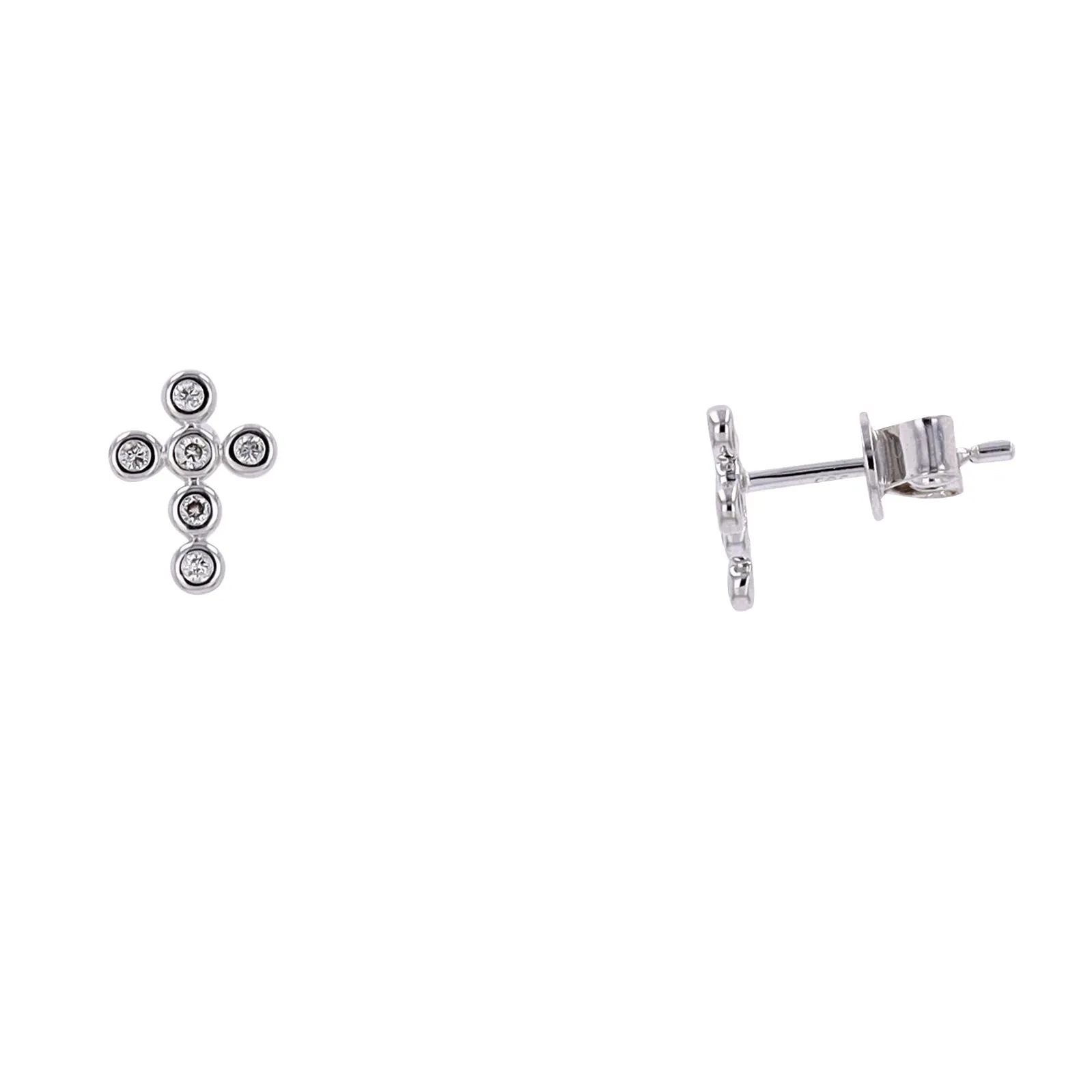 14K Diamond Cross Studs<p><strong>More Colors Available</p></strong>