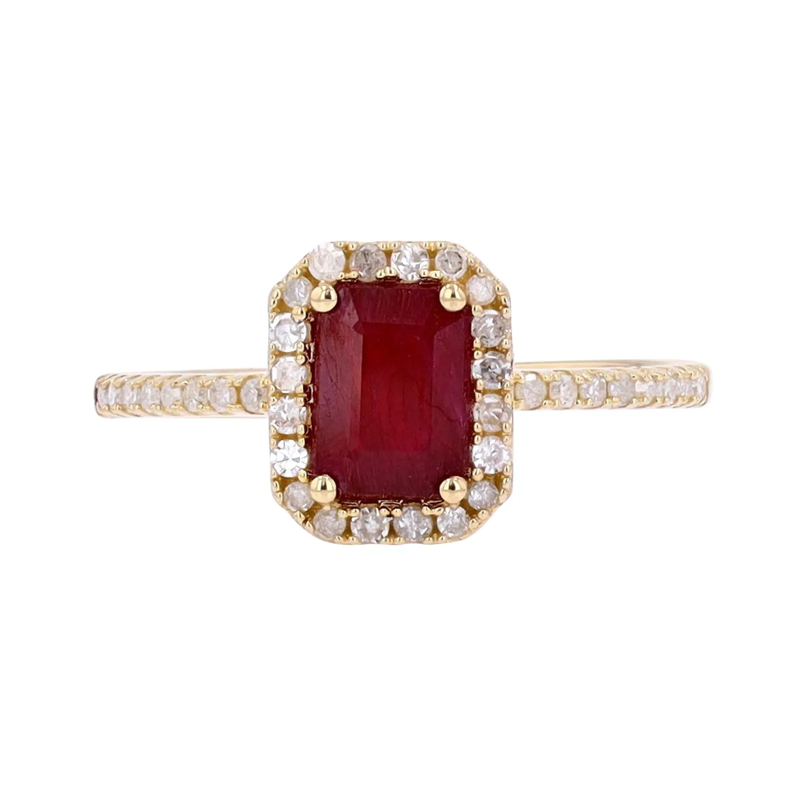 14K Gemstone Halo Ring<p><strong>More Colors Available</p></strong>