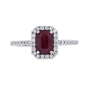 14K Gemstone Halo Ring<p><strong>More Colors Available</p></strong>