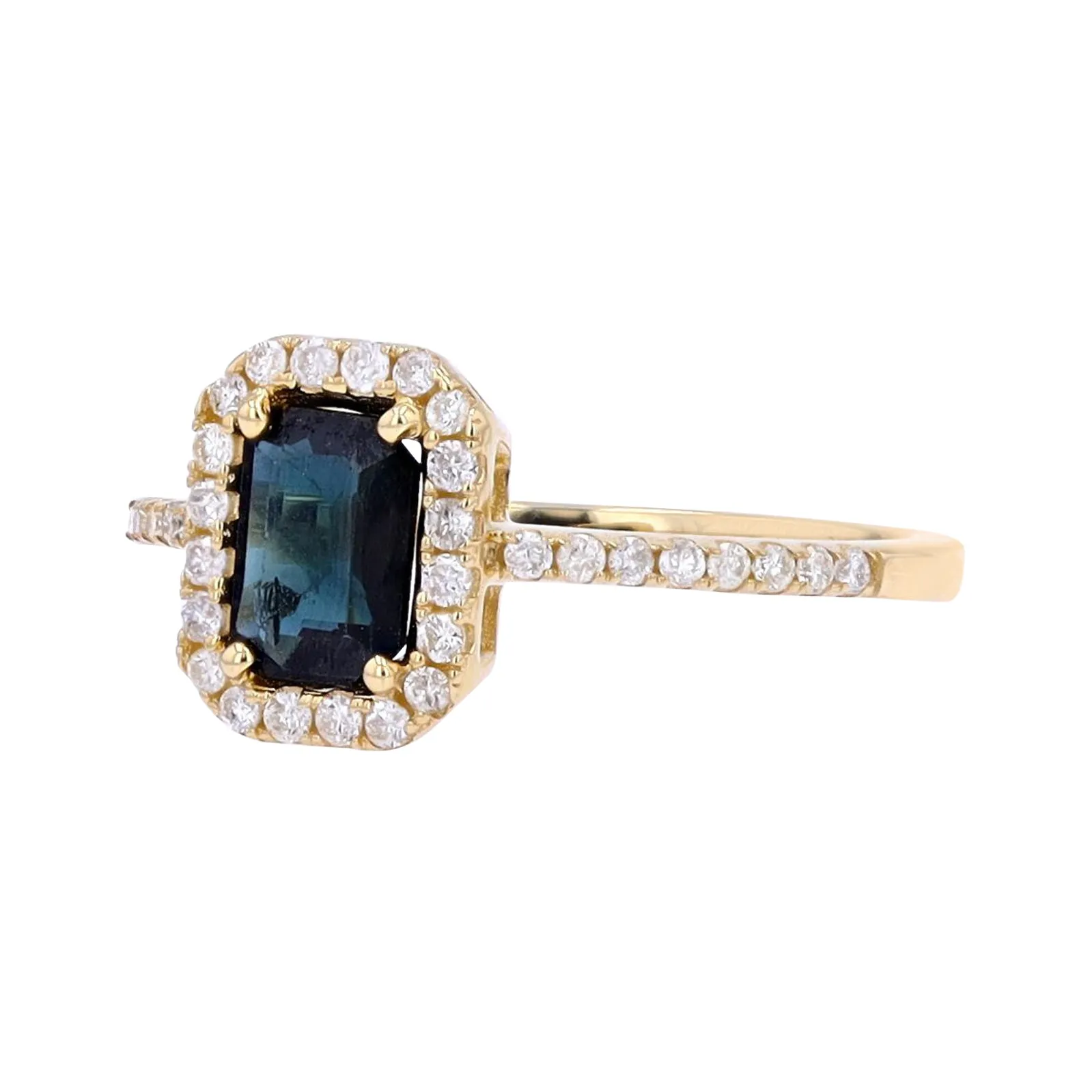 14K Gemstone Halo Ring<p><strong>More Colors Available</p></strong>