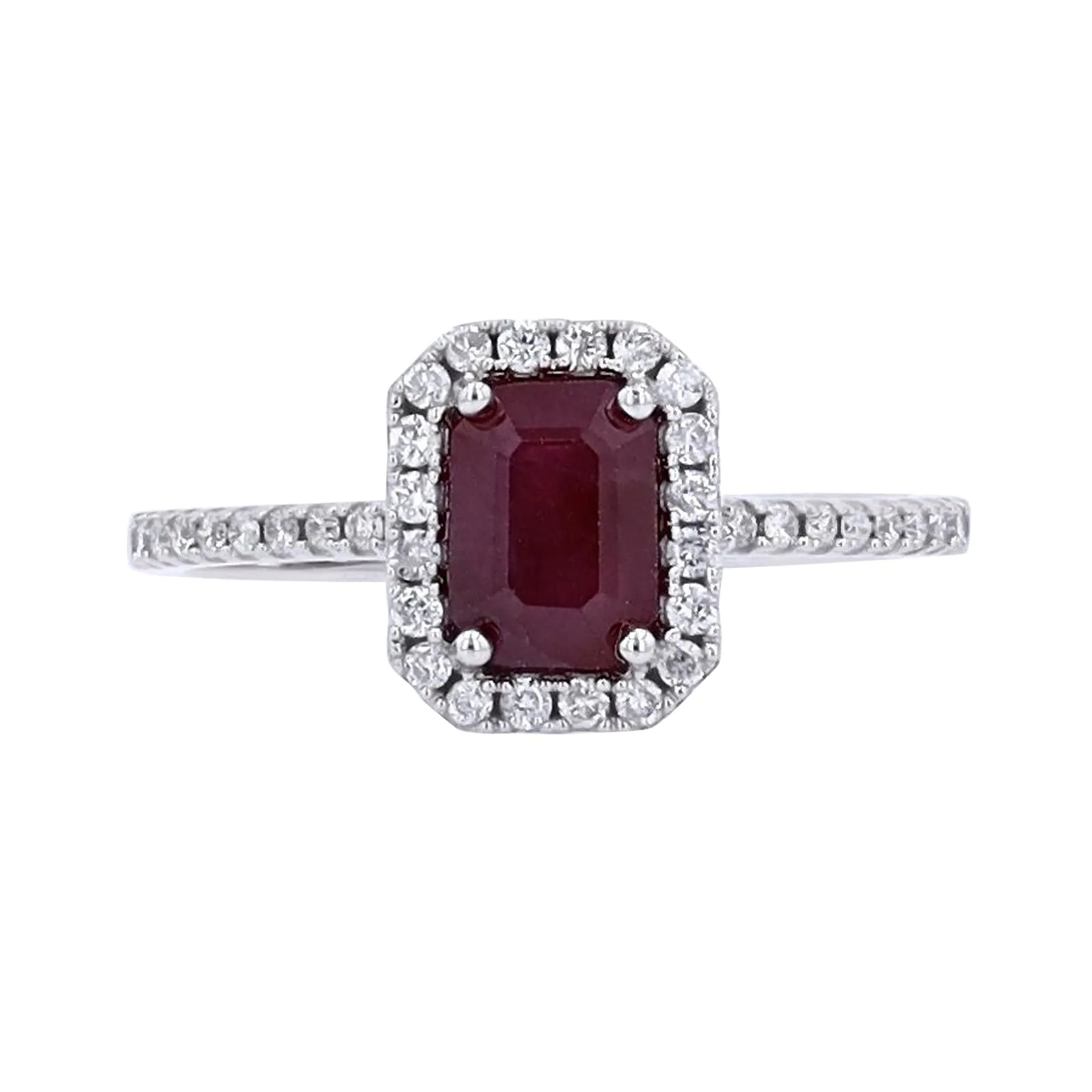 14K Gemstone Halo Ring<p><strong>More Colors Available</p></strong>