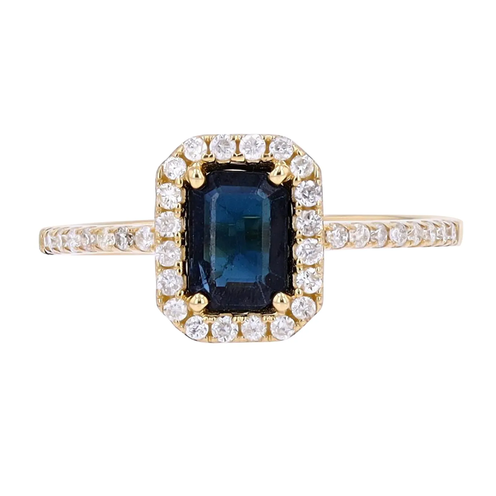 14K Gemstone Halo Ring<p><strong>More Colors Available</p></strong>