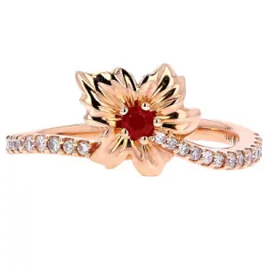 14K RG Ruby Flower Ring<p><strong>$179</p></strong>