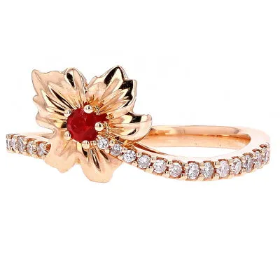14K RG Ruby Flower Ring<p><strong>$179</p></strong>