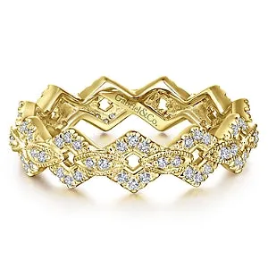 14K Rose Gold Diamond Fashion Stackable Eternity Band