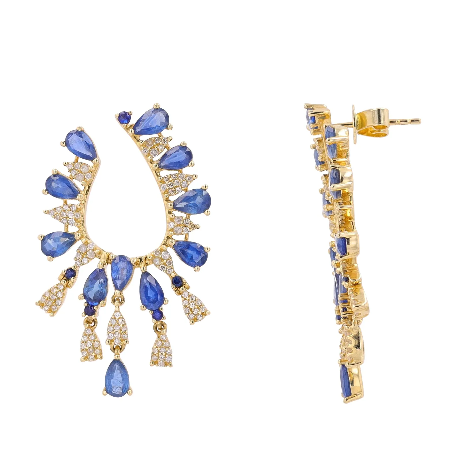 14K Sapphire & Diamond Earrings<p><strong>$1,299</p></strong><p><strong>More Colors Available</p></strong>