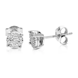 1/5 cttw Lab Grown Diamond Stud Earrings in .925 Sterling Silver