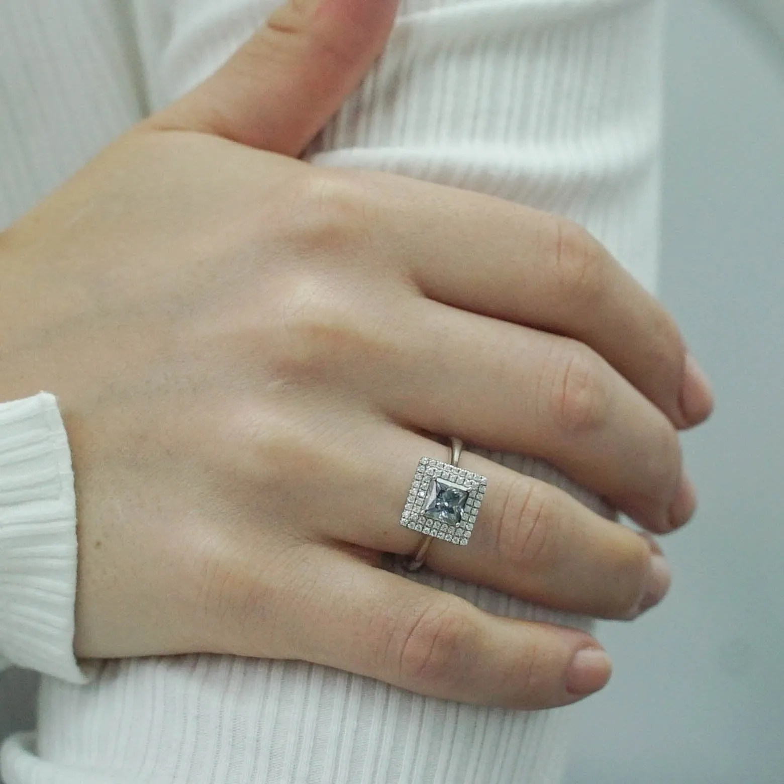 1.58 d.e.w cts Heather Moissanite Ring