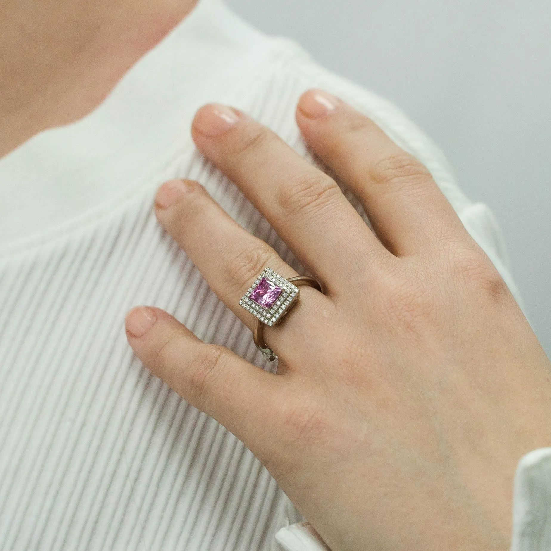 1.58 d.e.w cts Heather Moissanite Ring