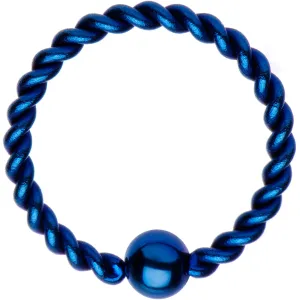 16 Gauge 3/8" Blue IP So Twisted Captive Style Seamless Ring