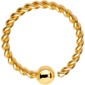 16 Gauge 3/8" Gold Tone IP So Twisted Captive Style Seamless Ring