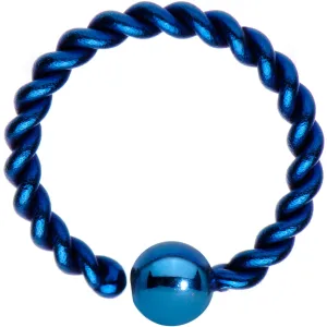 16 Gauge 5/16" Blue IP So Twisted Captive Style Seamless Ring