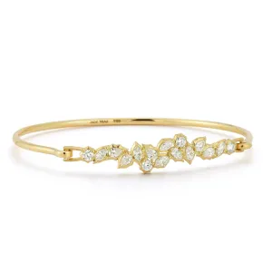 18K Gold "Posey" Diamond Bangle