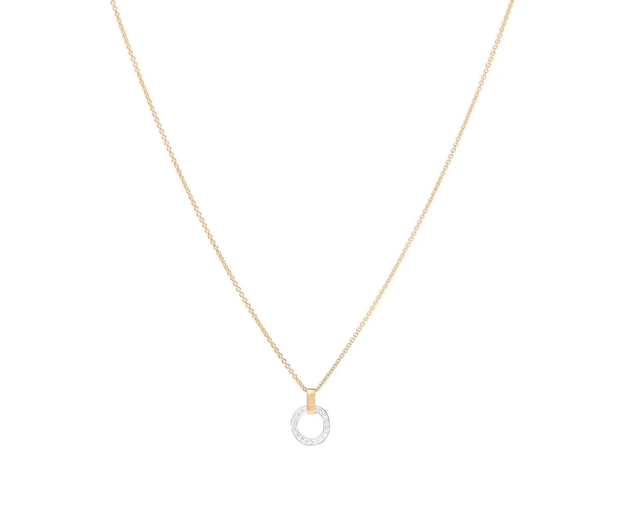 18K Yellow Gold Diamond Pavé Circle Pendant