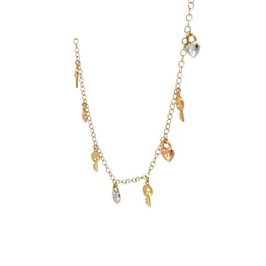 18KY HEART AND KEYS ANKLET