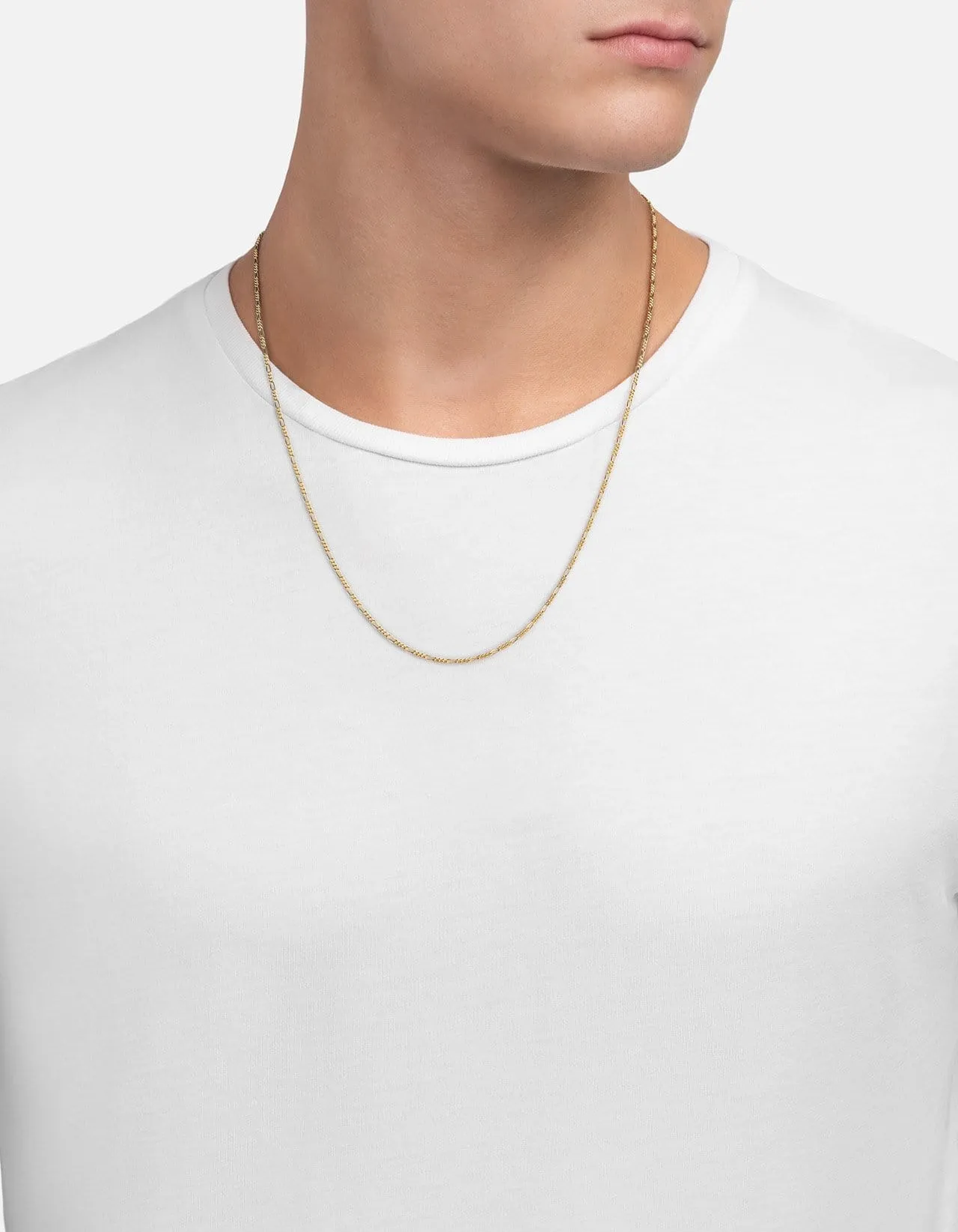2mm Figaro Chain Necklace, Gold Vermeil