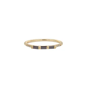 3 Black Diamond Baguette Equilibrium Ring
