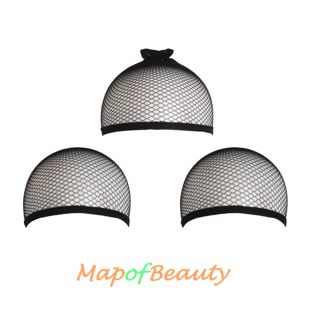 3 Pieces One Size Elastic Mesh Net Wig Caps Hair Net