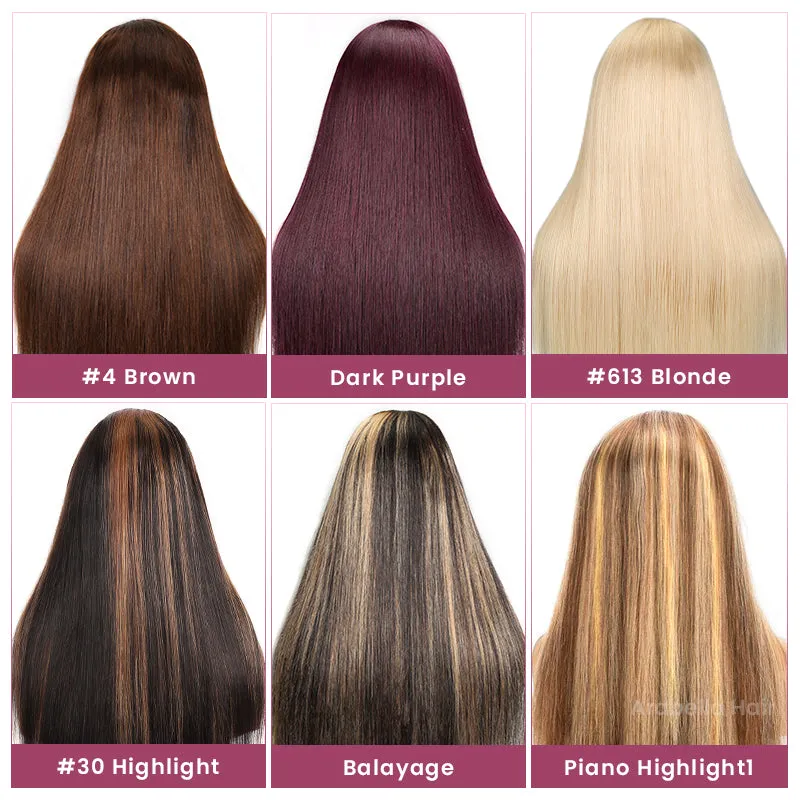 【30" Super Sale】Minimalist Color Series Glueless 13x4 Lace Front Pre-Bleached Knots Blonde and Brown Highlight Colored Body Wave/Straight Human Hair Wig