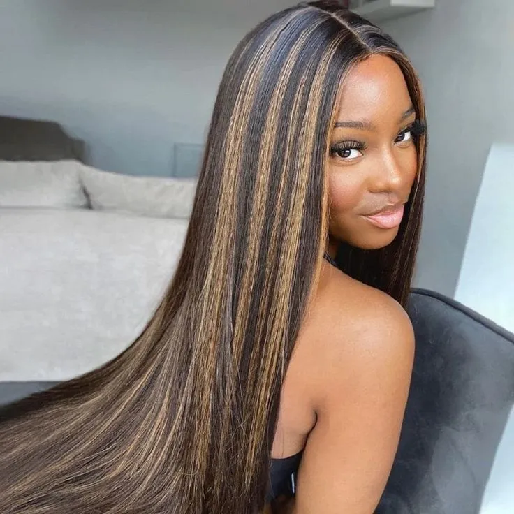 【30" Super Sale】Minimalist Color Series Glueless 13x4 Lace Front Pre-Bleached Knots Blonde and Brown Highlight Colored Body Wave/Straight Human Hair Wig