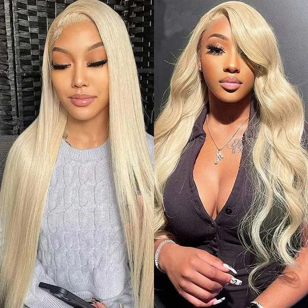 【30" Super Sale】Minimalist Color Series Glueless 13x4 Lace Front Pre-Bleached Knots Blonde and Brown Highlight Colored Body Wave/Straight Human Hair Wig