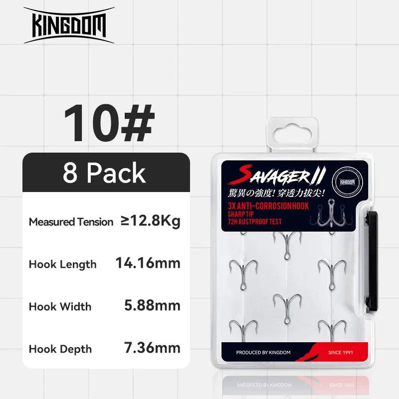 3X Carbon Steel Strong Treble Hooks Fishing Tackle Hook High Strength stainless