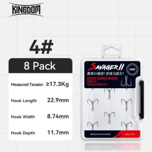 3X Carbon Steel Strong Treble Hooks Fishing Tackle Hook High Strength stainless