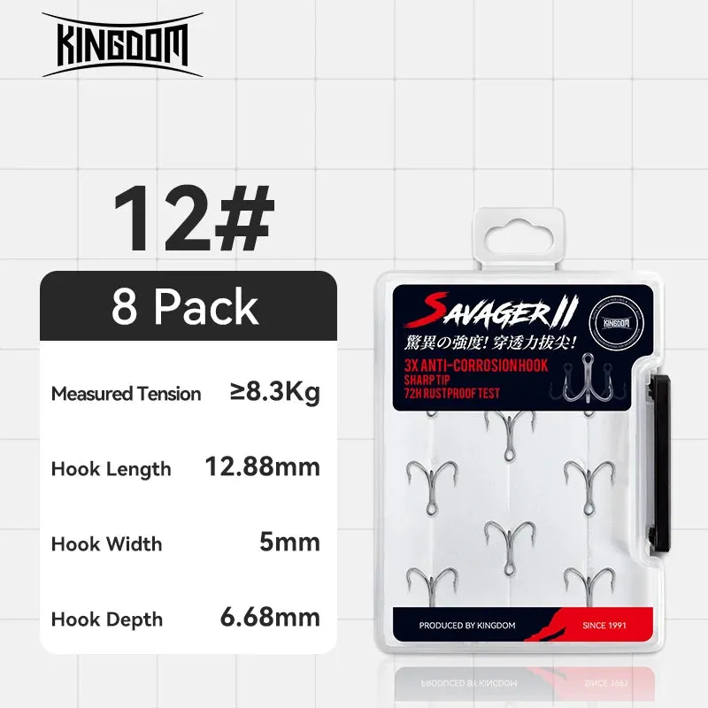 3X Carbon Steel Strong Treble Hooks Fishing Tackle Hook High Strength stainless